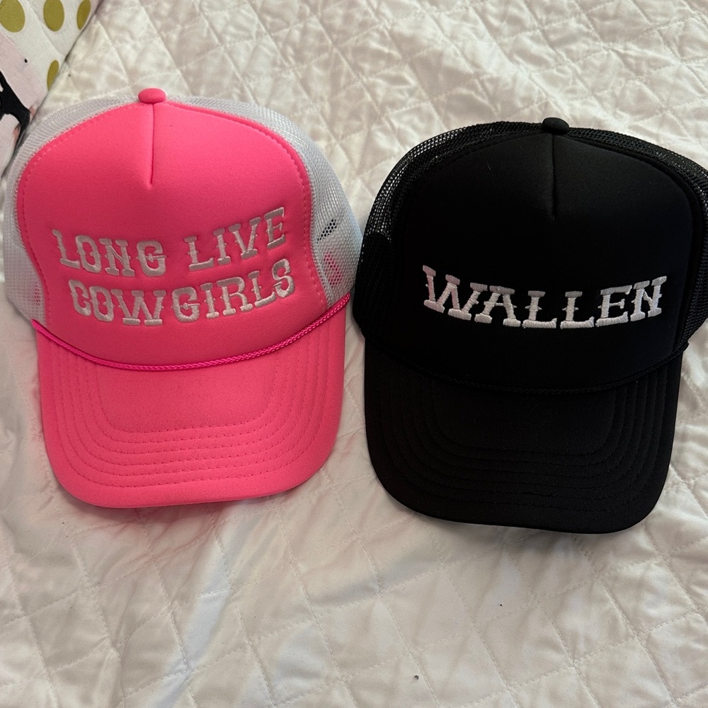 Wallen Pink and Black Trucker Hats